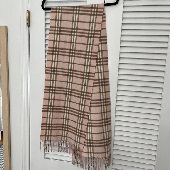 Burberry Pink Plaid Cashmere Scarf - Worn Once